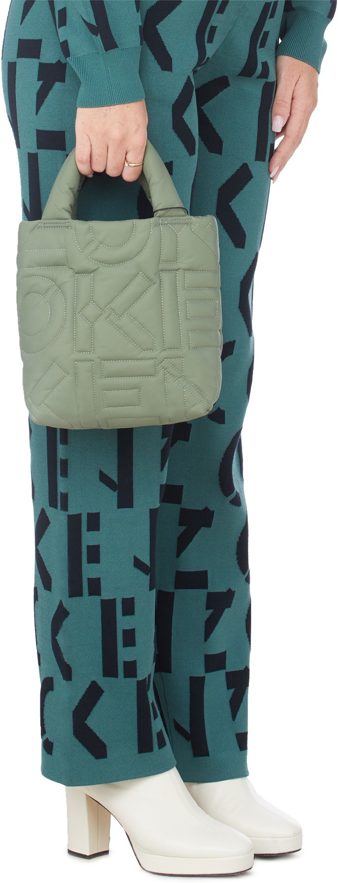 Kenzo: Green Arctik Small Tote Bag - 3