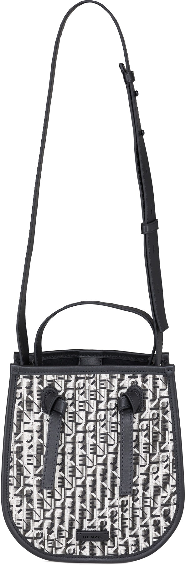 Kenzo: Grey Courier Jacquard Bucket Bag - 1