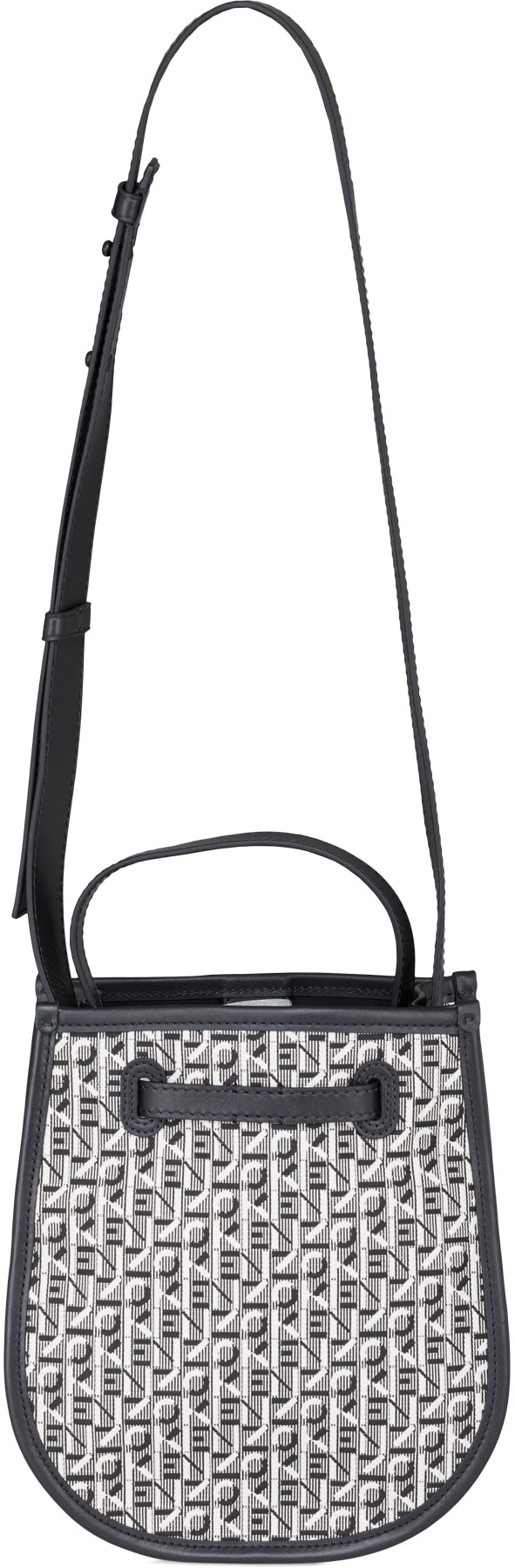 Kenzo: Gris Sac Seau Courier en Jacquard Gris - 2