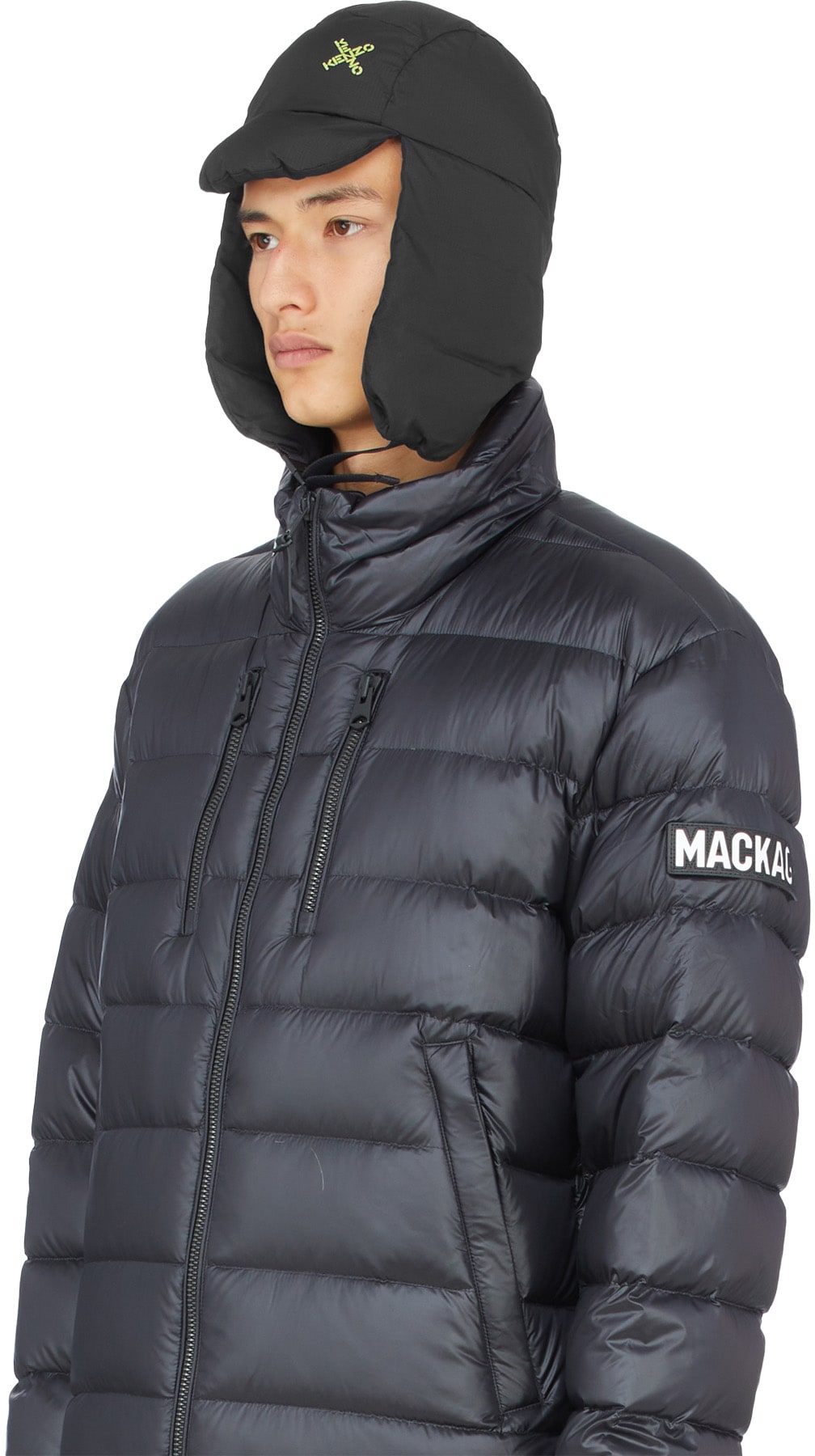 Kenzo: Black Kenzo Sport Ushanka - 3
