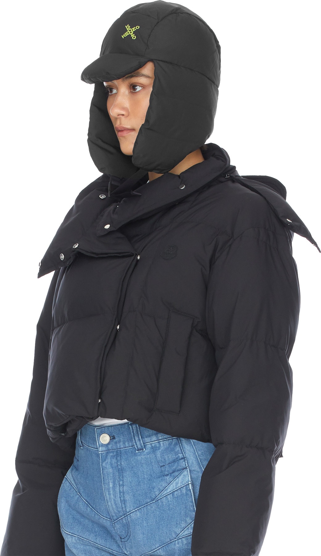 Kenzo: Black Kenzo Sport Ushanka - 4