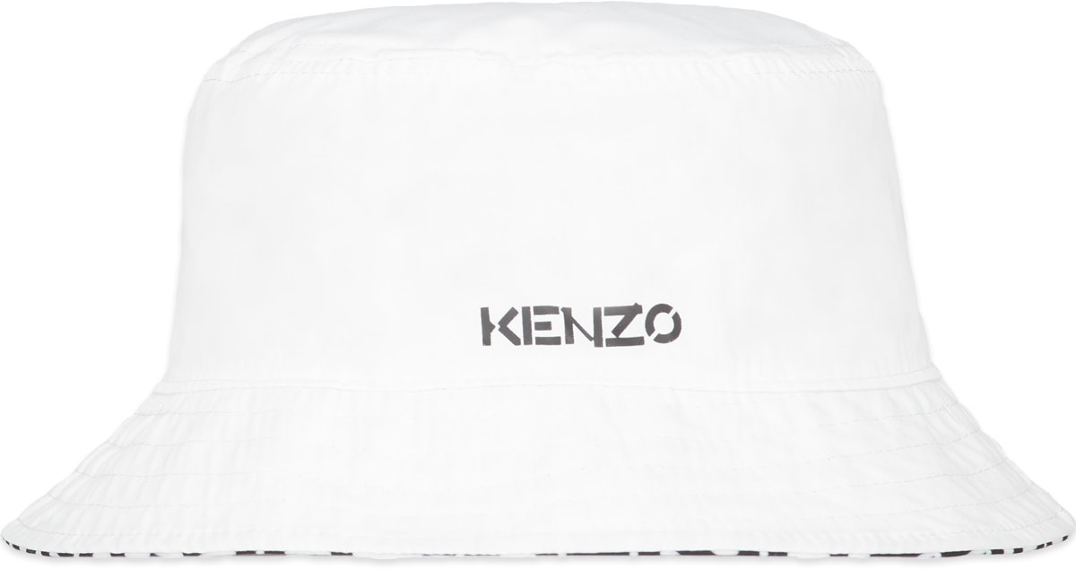 Kenzo: Blanc Bob Kenzo Monogramme Réversible Blanc - 3