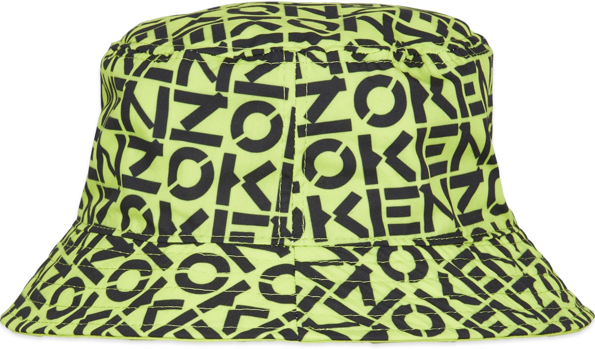 Kenzo: Green Reversible Monogram Bucket Hat - 2
