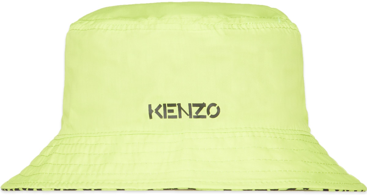 Kenzo: Green Reversible Monogram Bucket Hat - 3