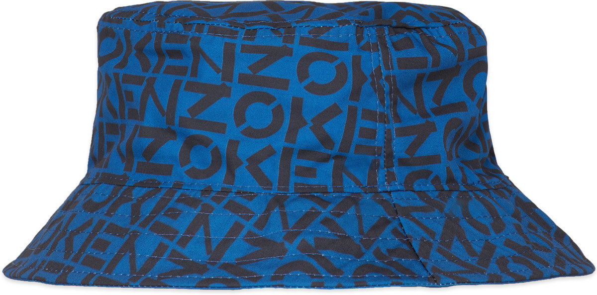 Kenzo: Blue Reversible Monogram Bucket Hat - 2