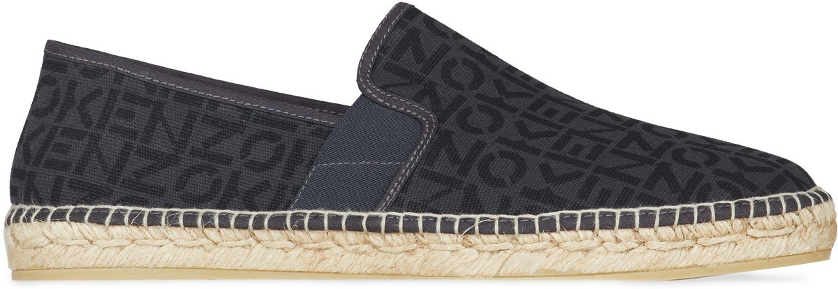 Kenzo: Grey Kenzo Sport Elastic Monogram Espadrilles - 1