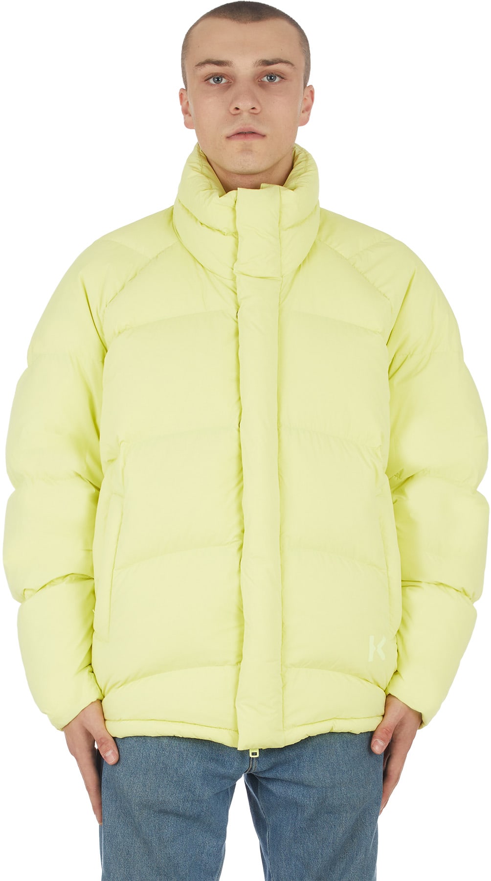 Kenzo: Yellow Logo Bomber Jacket - 1