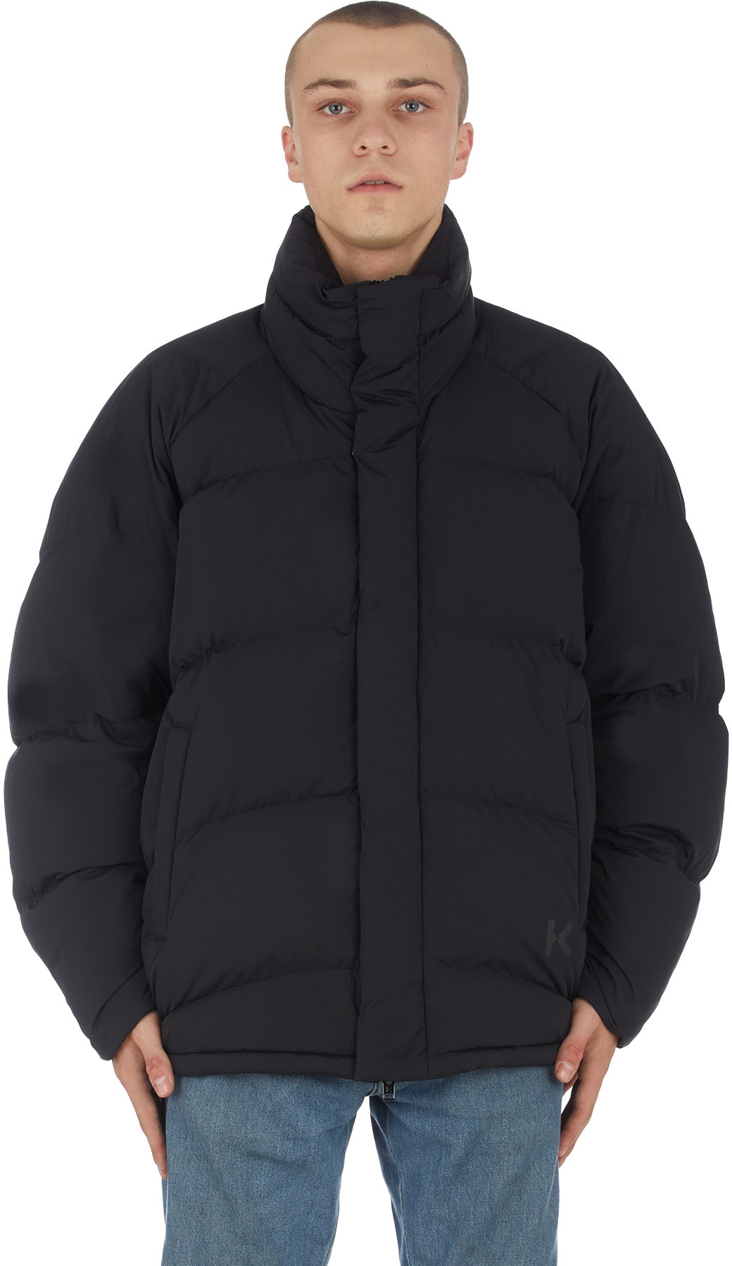 Kenzo: Noir Blouson Aviateur Logo Noir - 1