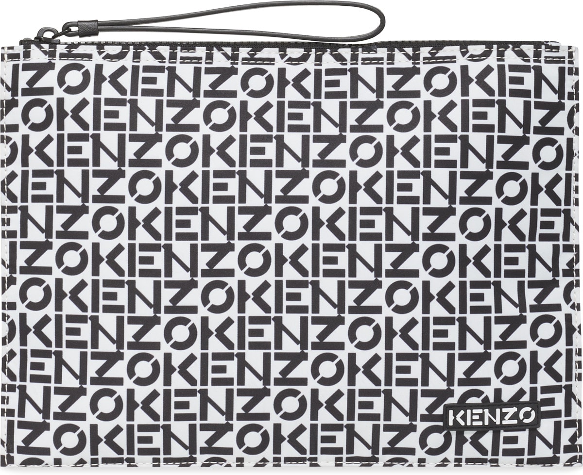 Kenzo: White Repeat Logo Large Clutch - 1