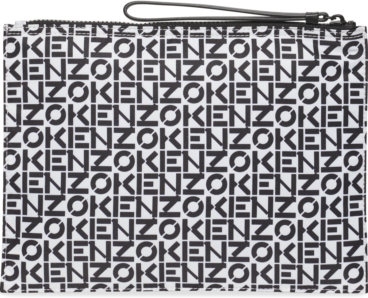 Kenzo: Blanc Grande Pochette Kenzo Repeat Blanc - 2