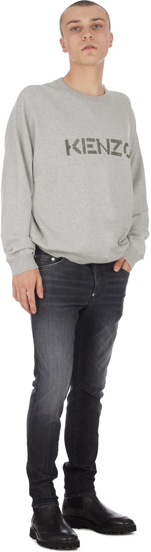 Kenzo: Gris Pull Logo Gris - 4