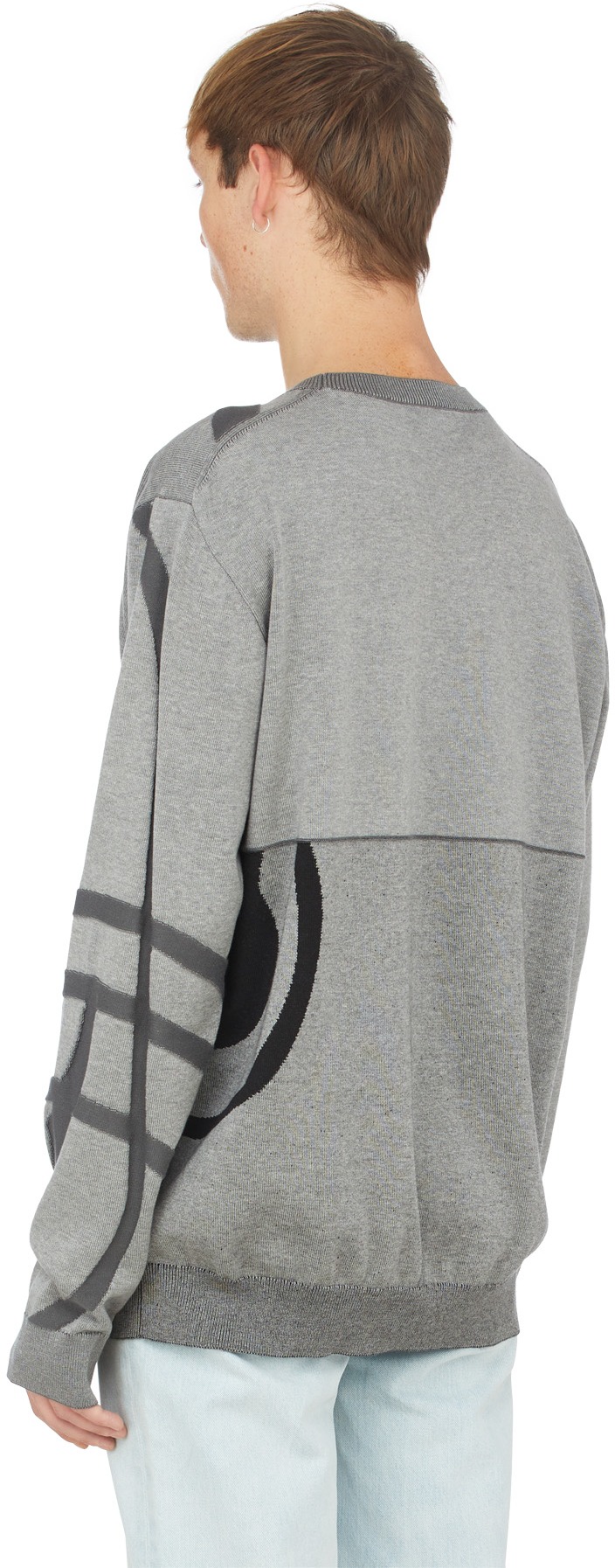 Kenzo: Grey K-Tiger Knit Crew Sweater - 3