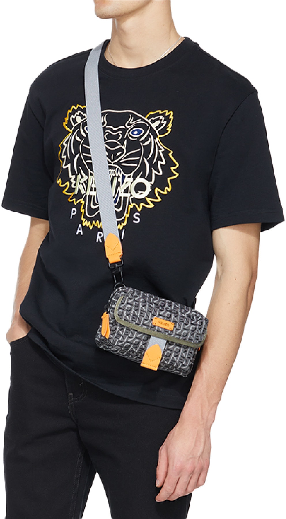 Kenzo: Orange Courier Jacquard Mini Crossbody Bag - 3