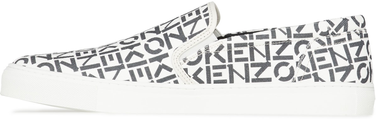 Kenzo: Grey K-Skate Monogram Slip-On Sneaker - 2