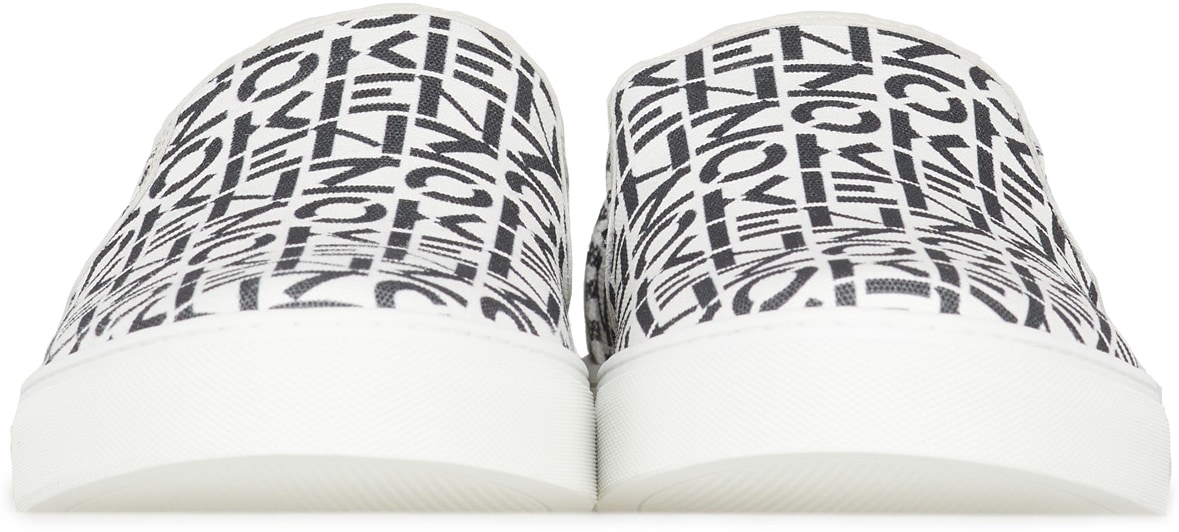 Kenzo: Grey K-Skate Monogram Slip-On Sneaker - 3