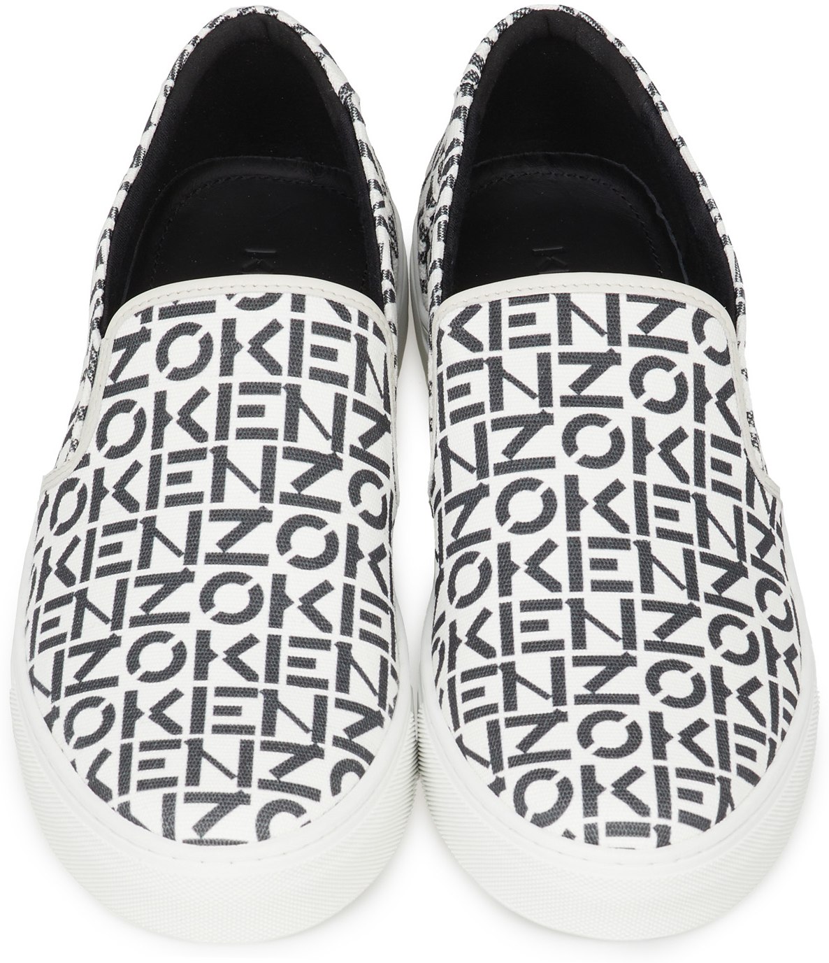 Kenzo: Grey K-Skate Monogram Slip-On Sneaker - 4