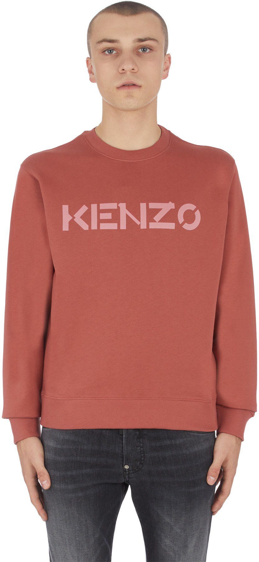 Kenzo: Pink Logo Crew Sweater - 1