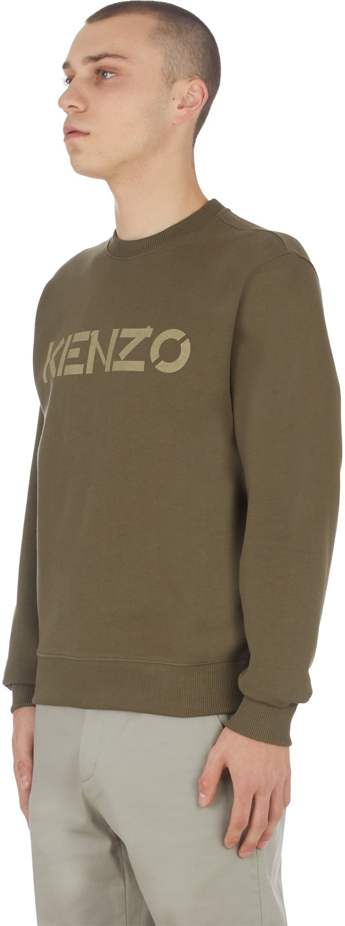 Kenzo: Brown Logo Crew Sweater - 2