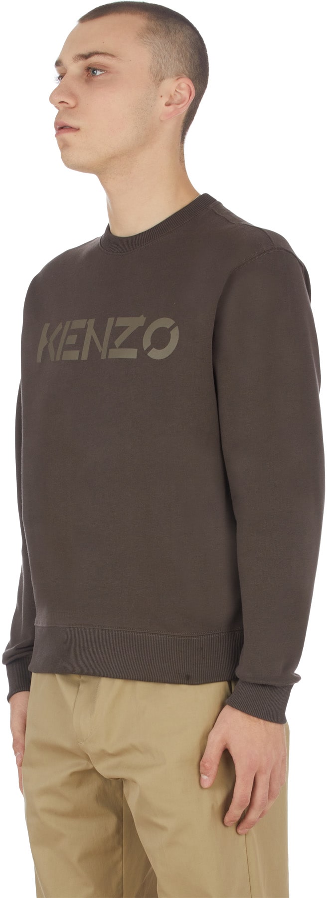 Kenzo: Brown Logo Crew Sweater - 2