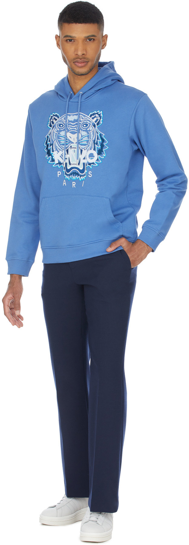 Kenzo: Bleu Veste à Capuche Tigre Bleu - 4