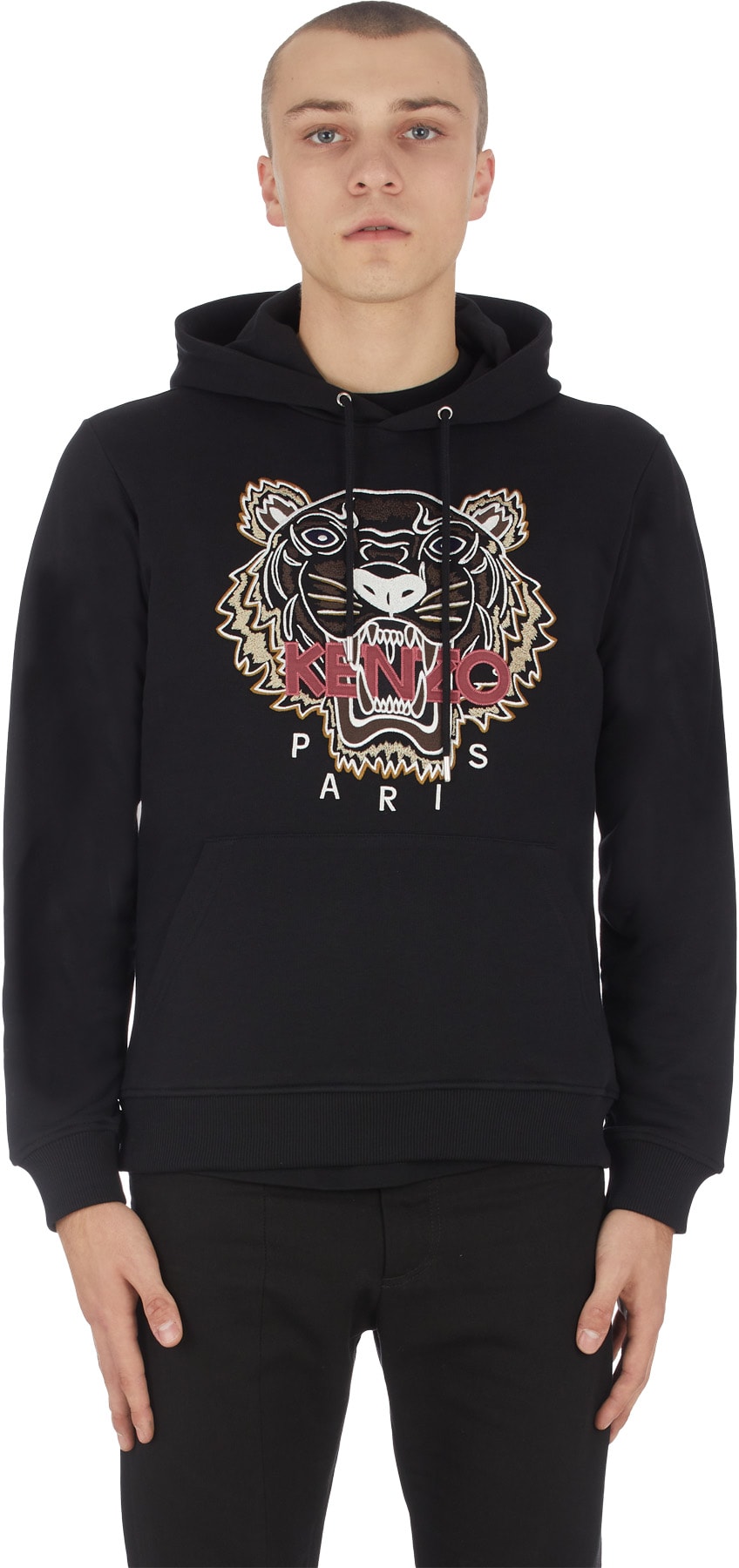 Kenzo: Black Tiger Hoodie - 1