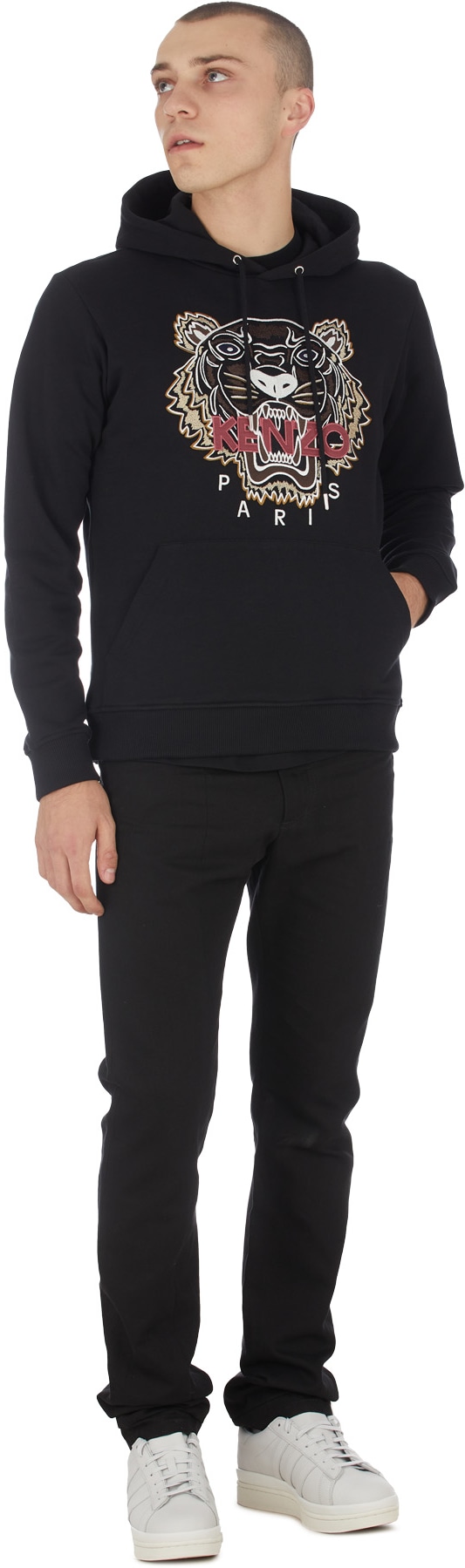 Kenzo: Black Tiger Hoodie - 4