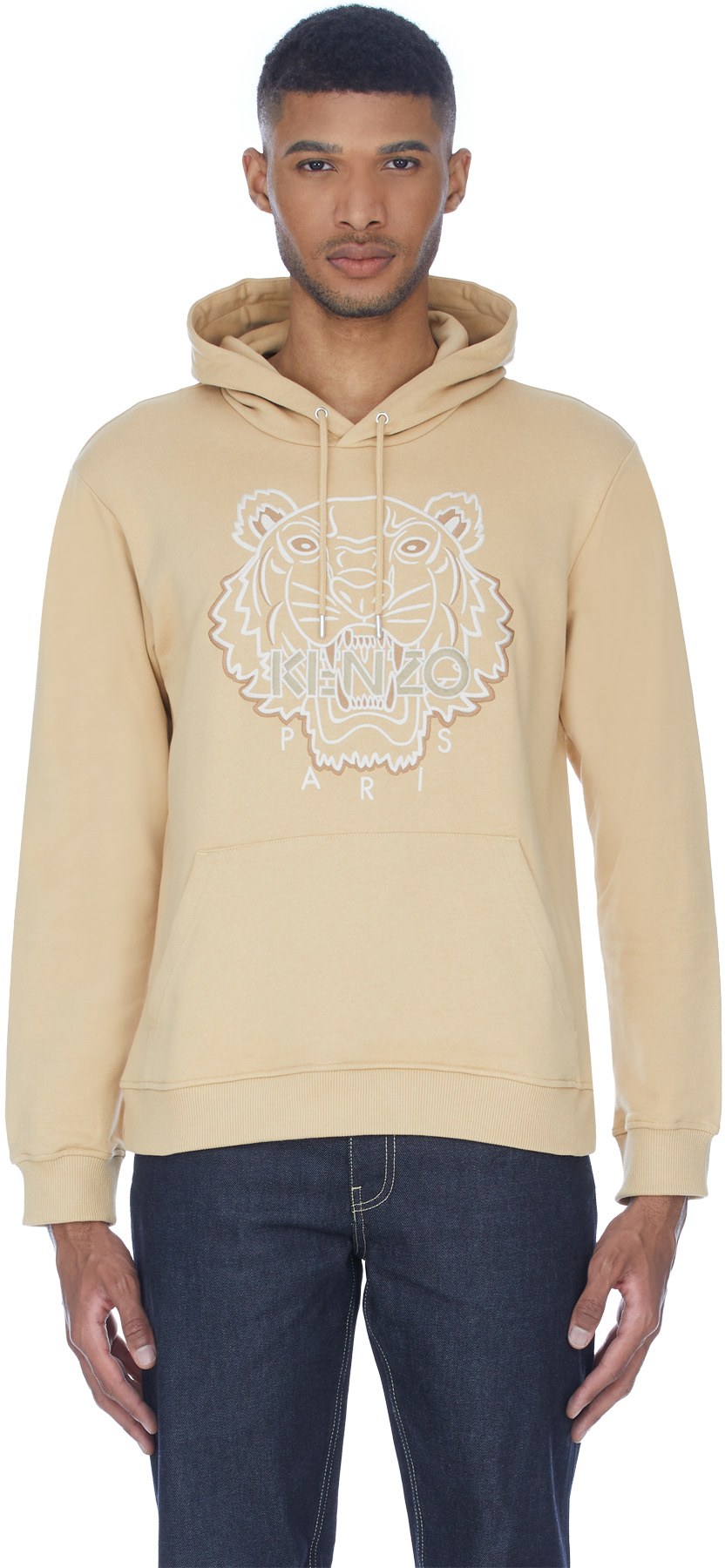 Kenzo: Neutrals Tiger Seasonal 2 Hoodie - 1