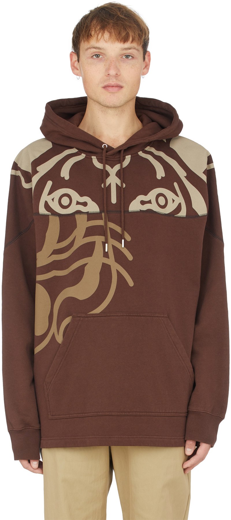 Kenzo: Brun Pull à Capuche K-Tigre Brun - 1