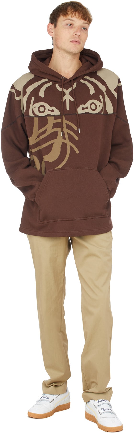 Kenzo: Brun Pull à Capuche K-Tigre Brun - 4