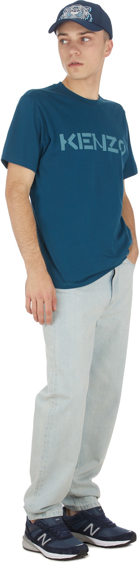 Kenzo: Blue Logo T-Shirt - 4