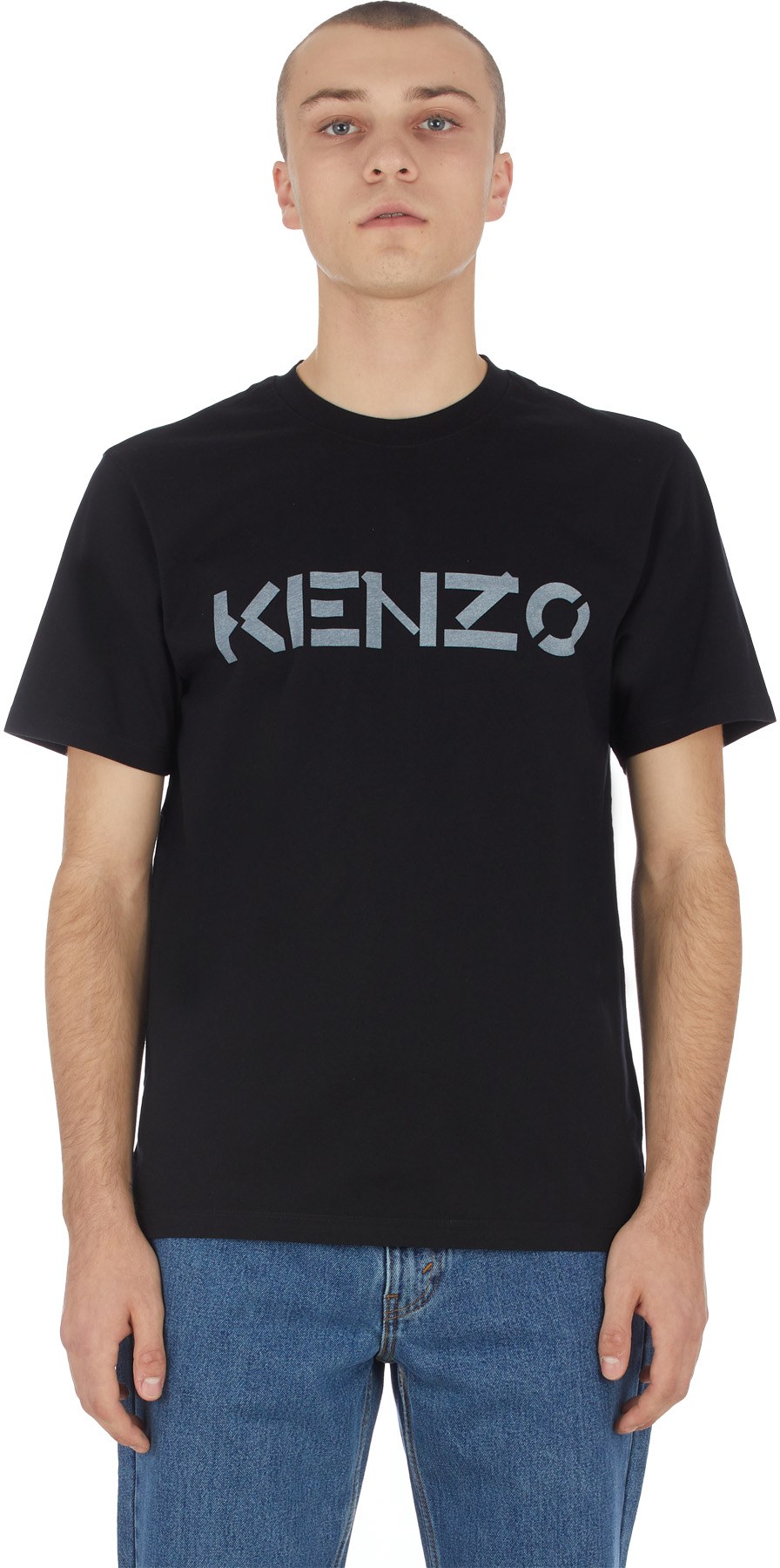 Kenzo: Noir T-Shirt Logo Noir - 1