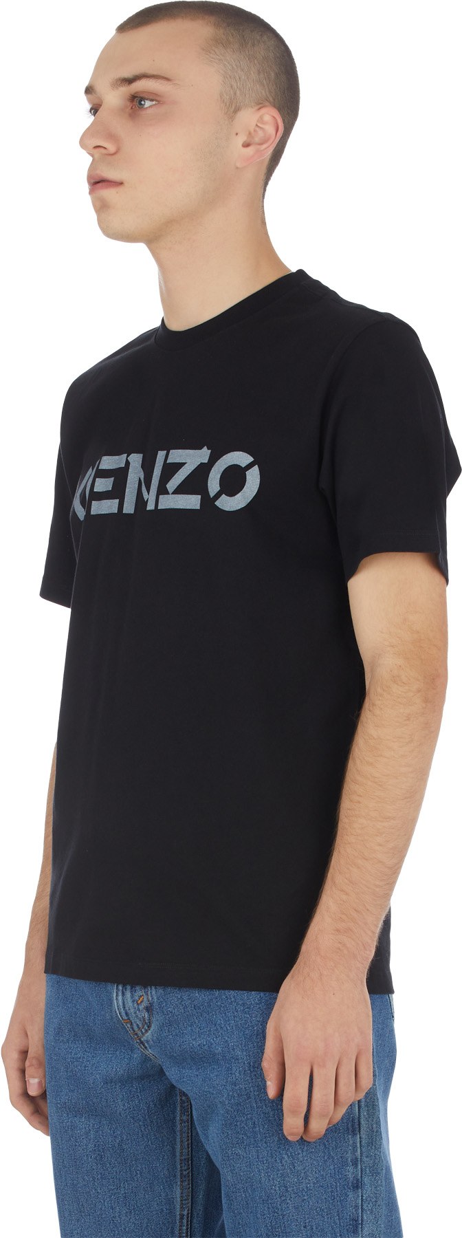 Kenzo: Noir T-Shirt Logo Noir - 2