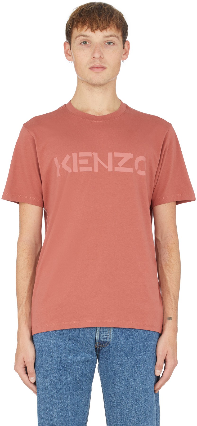 Kenzo: Rose T-Shirt Logo Rose - 1