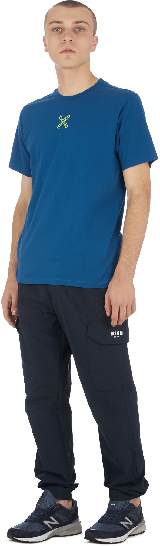 Kenzo: Blue Kenzo Sport 'Little X' T-Shirt - 4