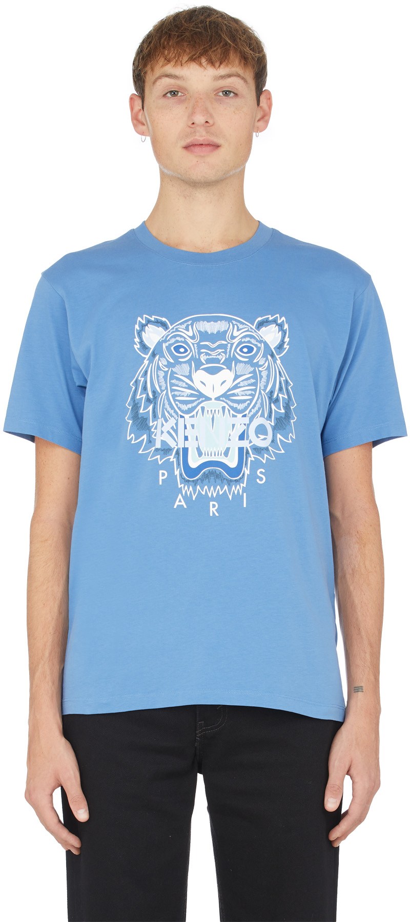 Kenzo: Bleu T-Shirt Tigre Bleu - 1