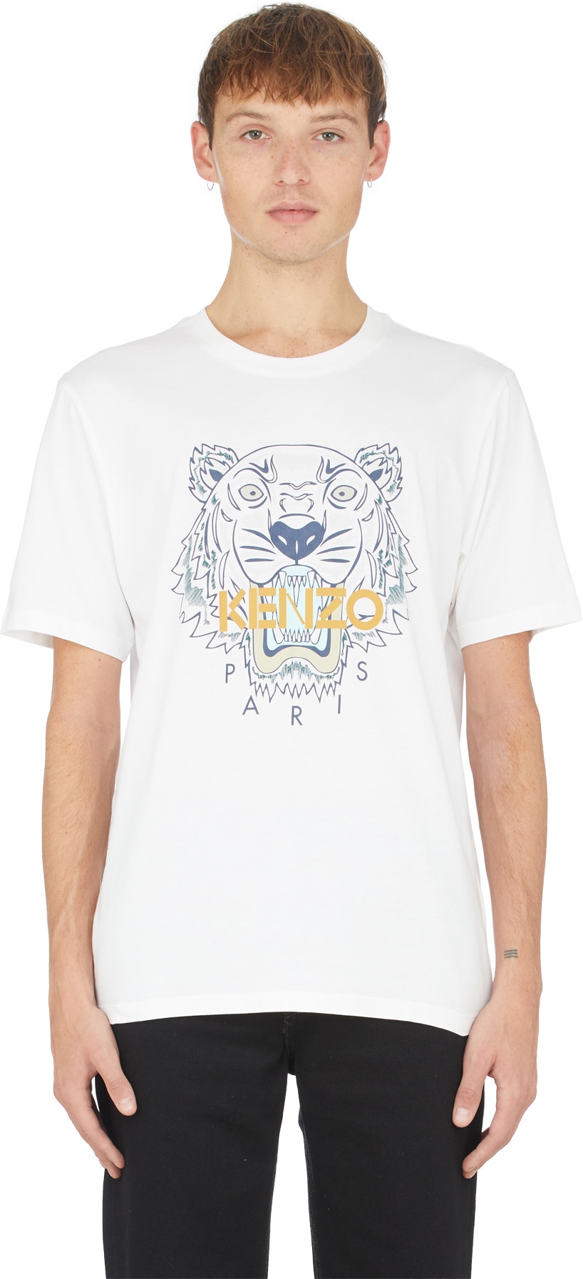 Kenzo: Argent T-Shirt Tigre Argent - 1