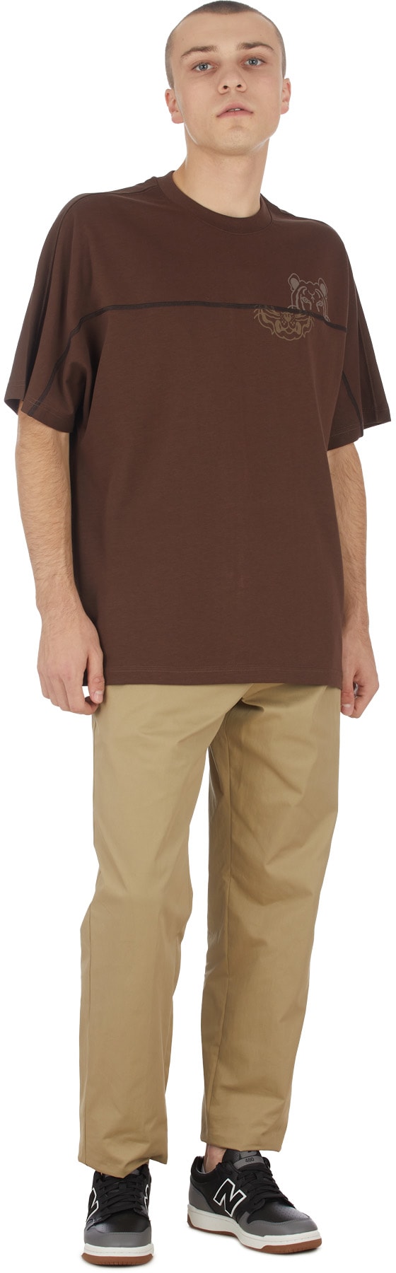 Kenzo: Brun T-Shirt Surdimensionné K-Tigre Brun - 4