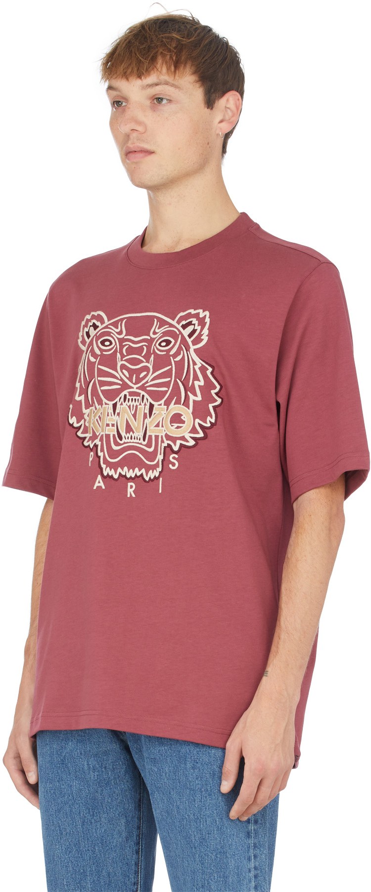 Kenzo: Rouge T-Shirt Tigre Brodée Rouge - 2
