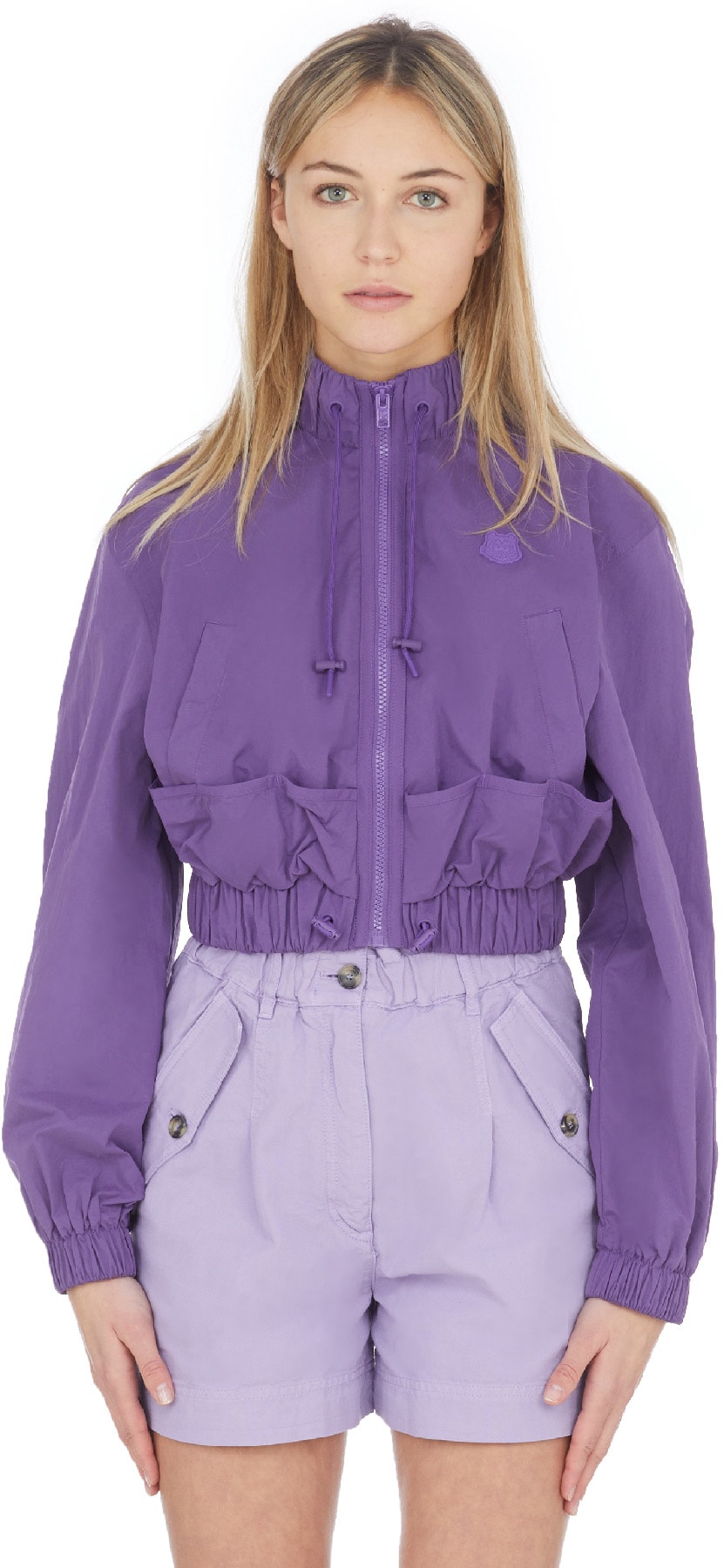 Kenzo: Purple Short Logo Windbreaker - 1