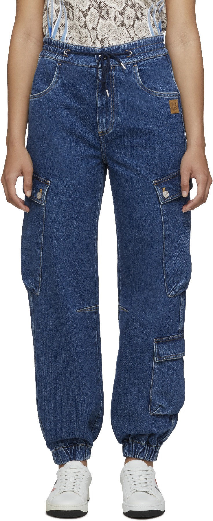 Kenzo: Blue Organic Denim Joggers - 1