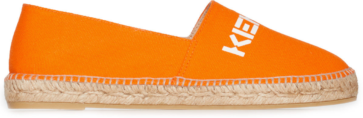 Kenzo: Orange Classic Logo Canvas Espadrille - 1