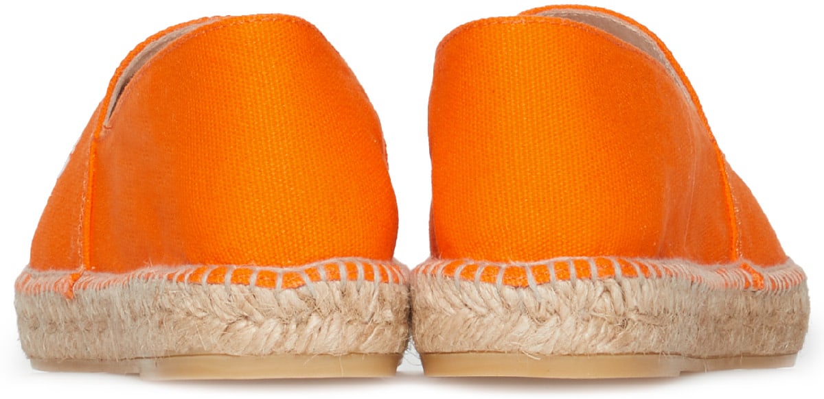 Kenzo: Orange Classic Logo Canvas Espadrille - 5