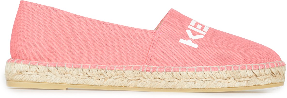 Kenzo: Pink Classic Logo Canvas Espadrilles - 1