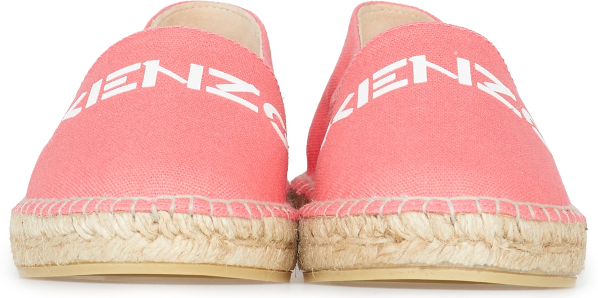 Kenzo: Pink Classic Logo Canvas Espadrilles - 3