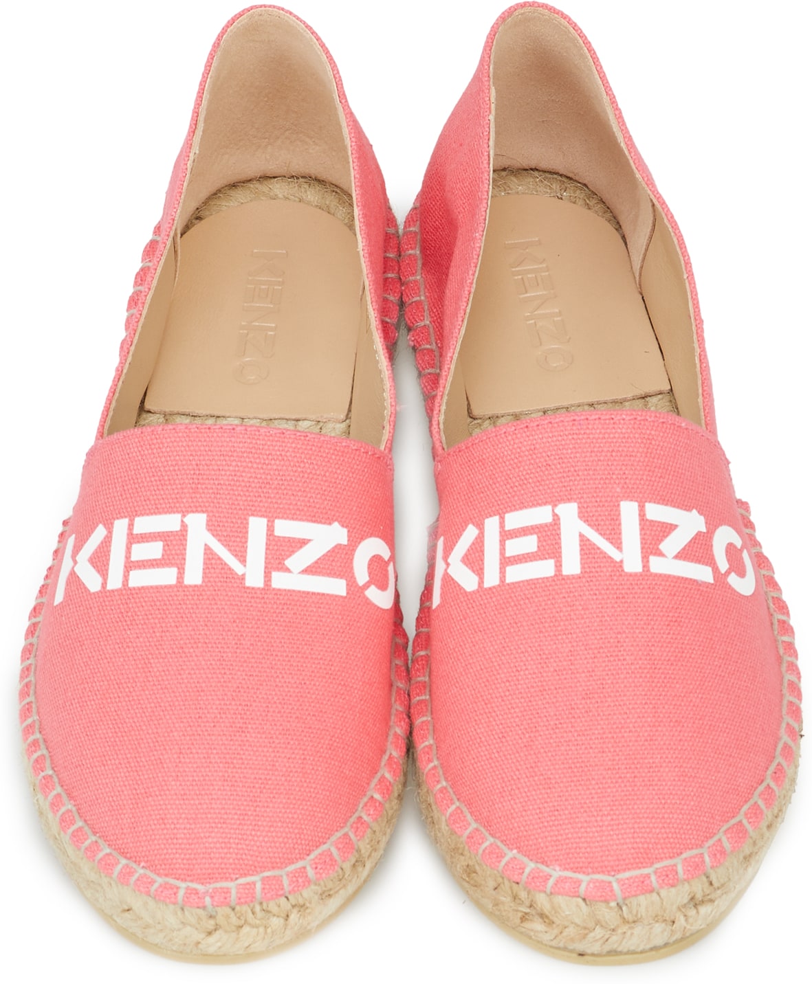 Kenzo: Pink Classic Logo Canvas Espadrille - 4