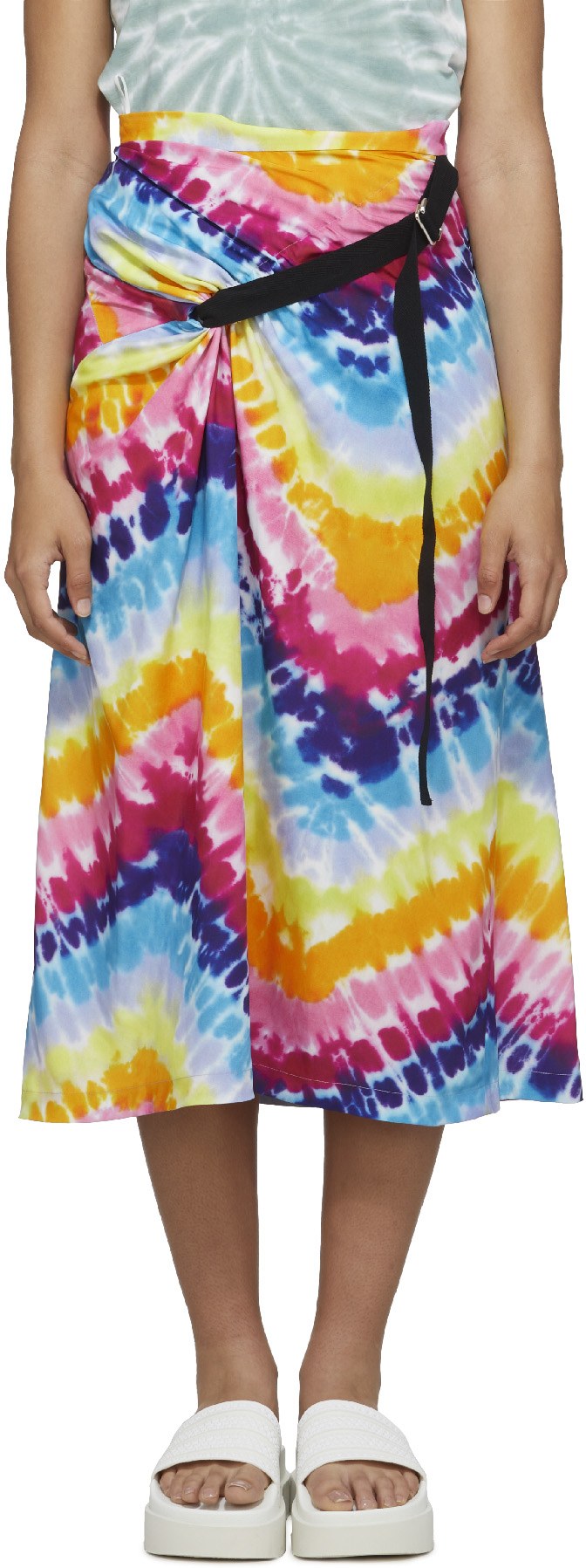 Kenzo: Multicolores Jupe Midi Tie-Dye Multicolores - 1