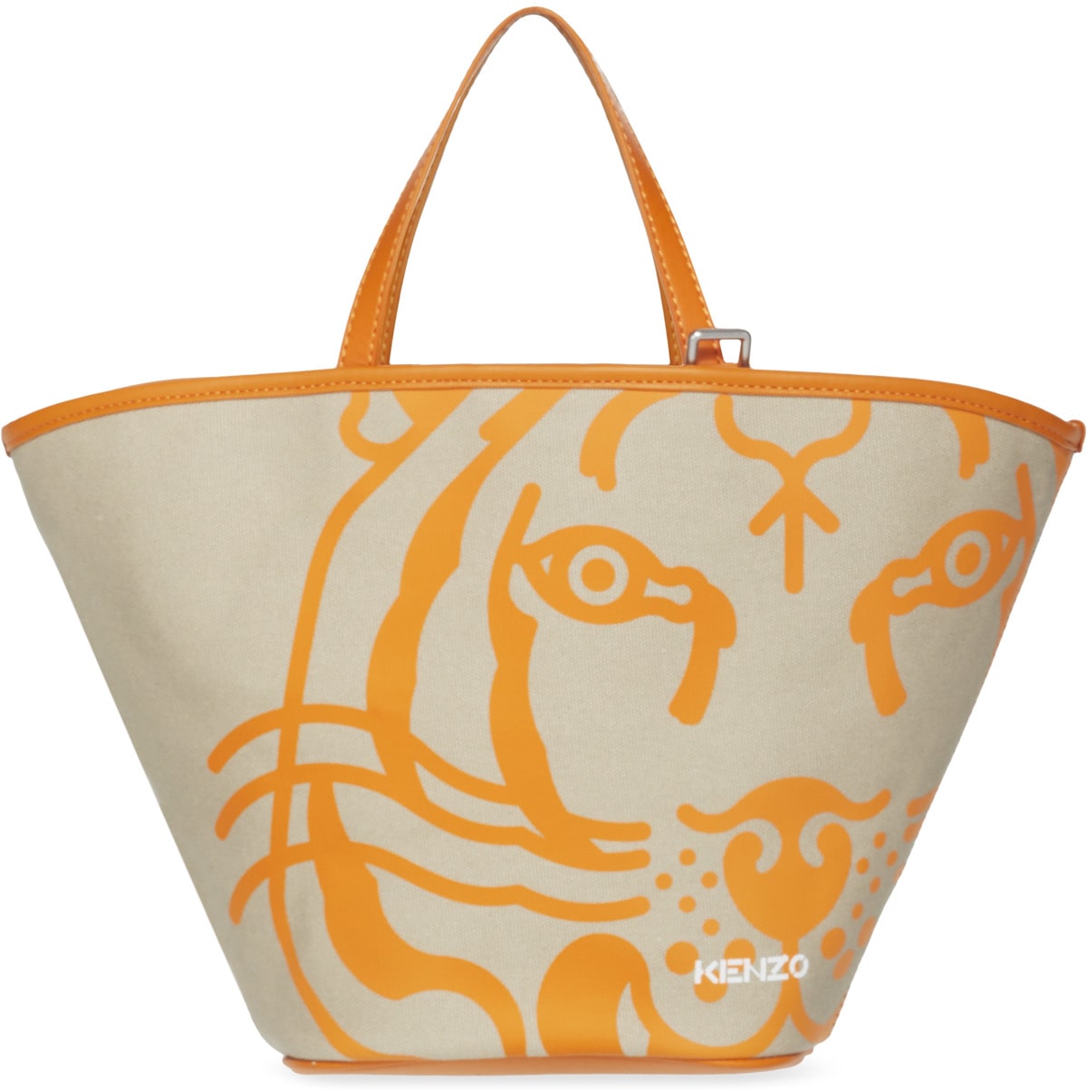 Kenzo: Orange Small K-Tiger Shoulder Tote Bag - 1
