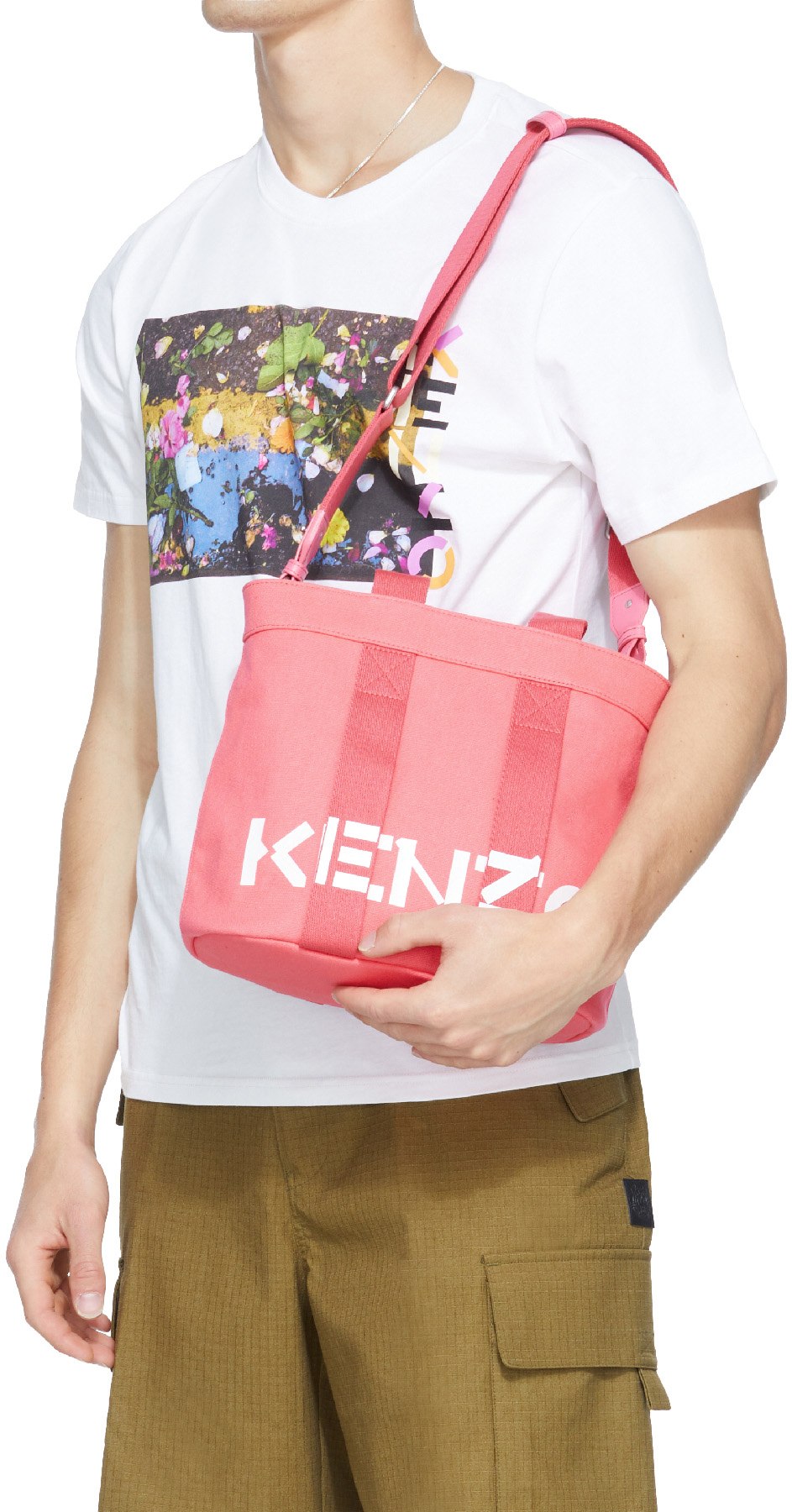 Kenzo: Pink Mini Logo Tote Bag - 3