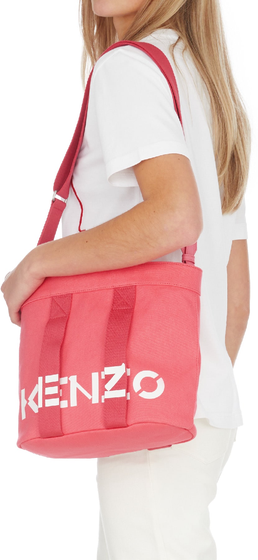 Kenzo: Pink Mini Logo Tote Bag - 4