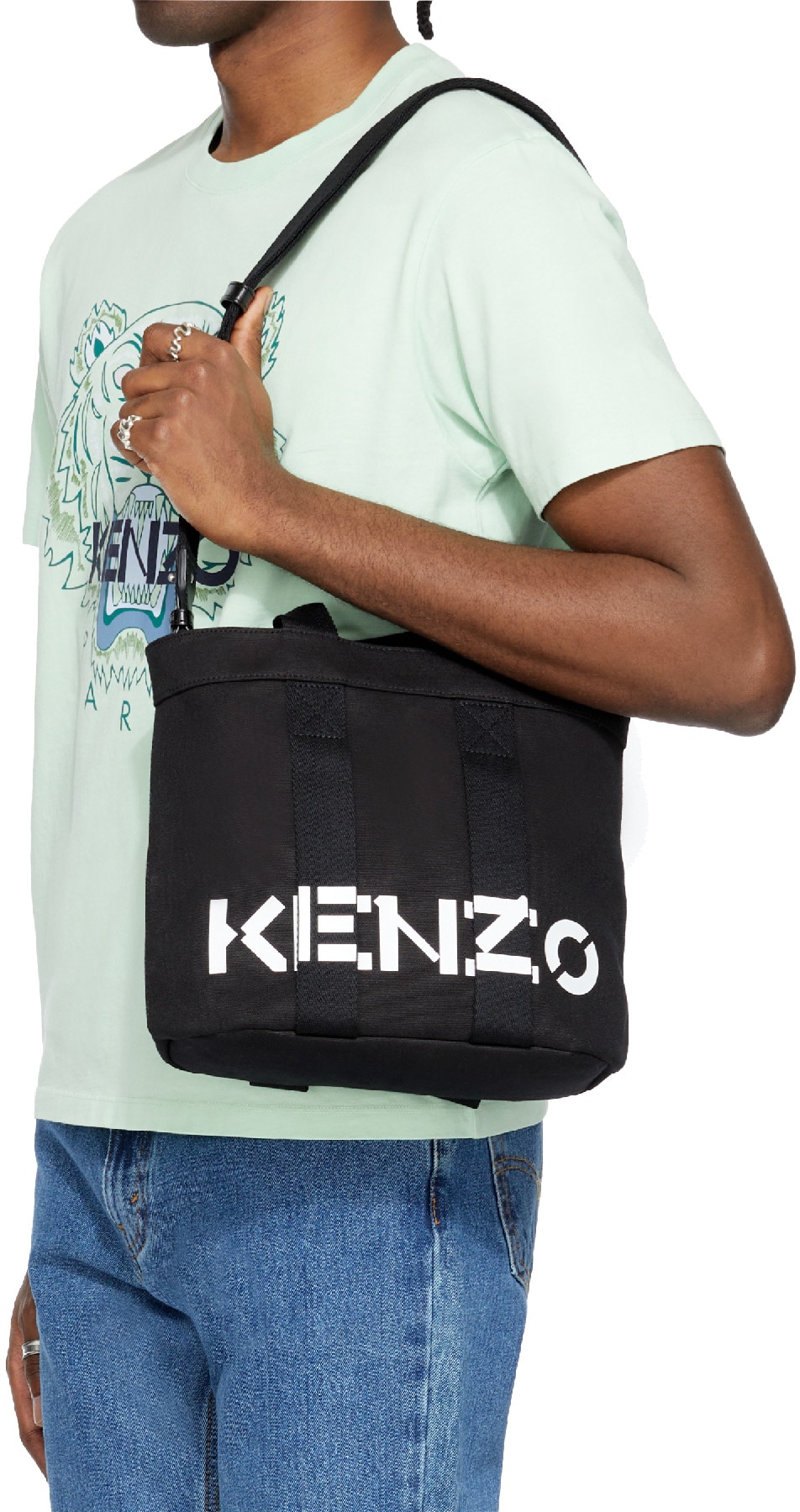 Kenzo: Black Mini Logo Tote Bag - 3